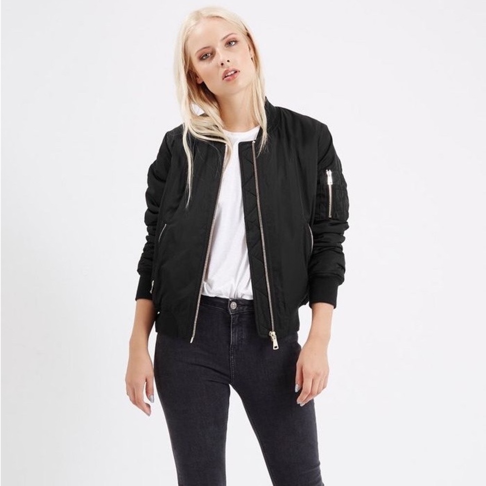 Women’s TOPSHOP MA1 Bomber Jacket in Black